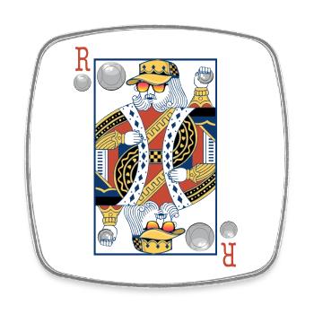 Roi de petanque v2 - Magnet carré - blanc - Devant