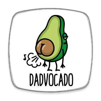 Dadvocado funny farting avocado dad fart daddy - Square fridge magnet - white - Front