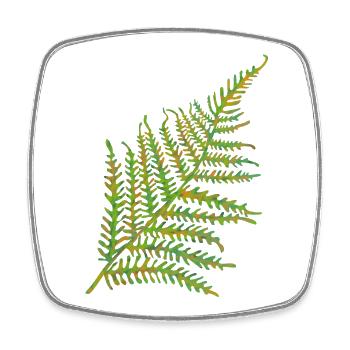 Farnkraut Blatt Motiv - Viereckiger Kühlschrankmagnet - Weiß - Vorne