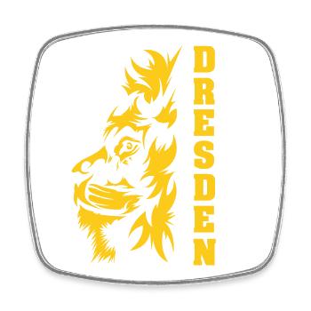 Dresden Fußball Löwe Fan Verein Symbol Mannschaft - Viereckiger Kühlschrankmagnet - Weiß - Vorne