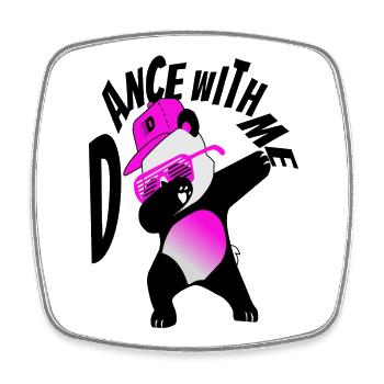 Panda Dance - Viereckiger Kühlschrankmagnet - Weiß - Vorne