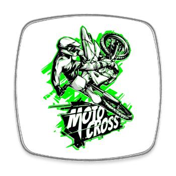 Motocross - Square fridge magnet - white - Front