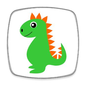 Dino Dinosaurier lustige Geschenke Kinder witzig - Viereckiger Kühlschrankmagnet - Weiß - Vorne