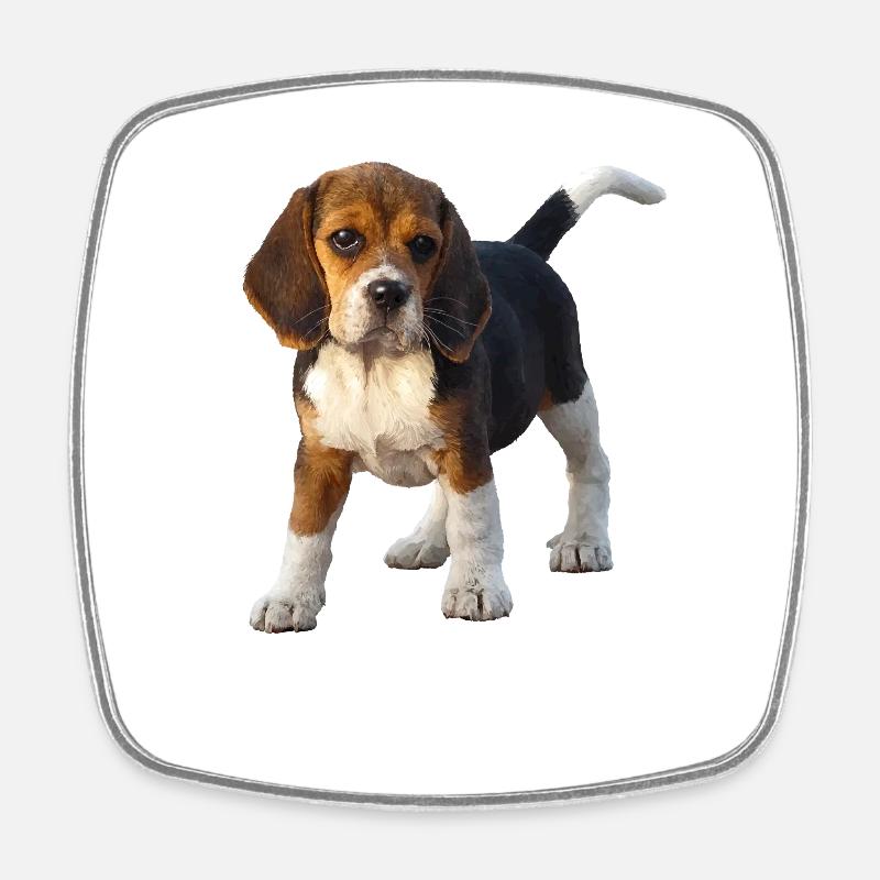 Beagle - Viereckiger Kühlschrankmagnet - Weiß