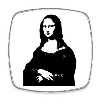 La Gioconda - Viereckiger Kühlschrankmagnet - Weiß - Vorne