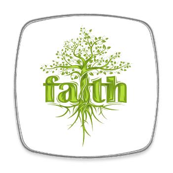 Foi Arbre Espoir Motivation Forêt Symbole icône - Magnet carré - blanc - Devant
