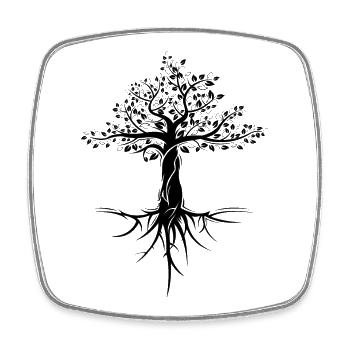 arbre arbre nature protection symbole cadeau forêt - Magnet carré - blanc - Devant