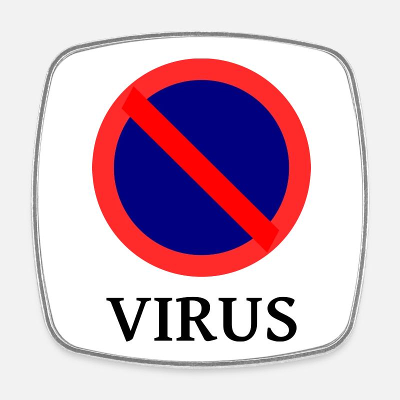 Interdit aux virus - Magnet carré - blanc