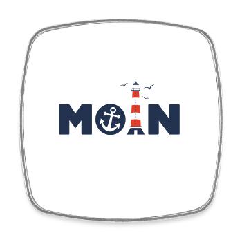 Moin - Viereckiger Kühlschrankmagnet - Weiß - Vorne
