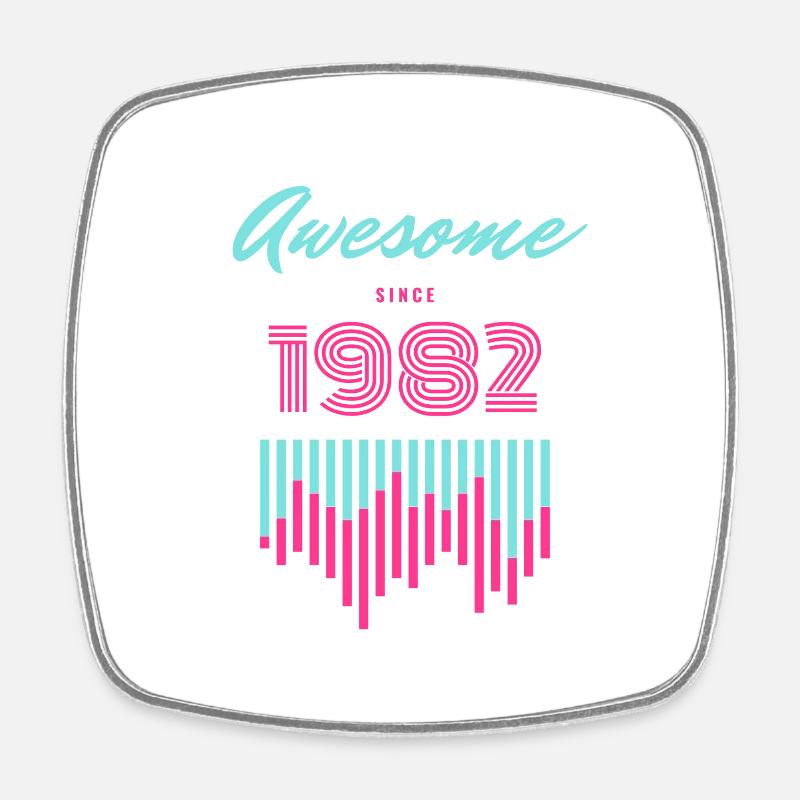 Génial depuis 1982 Neon Pulse - Magnet carré - blanc