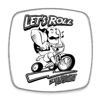 GANGSTER RIDING CYCLE - Magnet carré - blanc - Devant