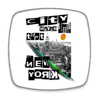 new York - Square fridge magnet - white - Front
