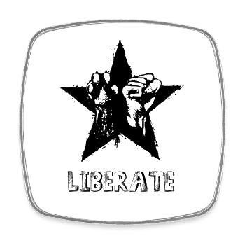 Sweat à capuche et T-shirt LIBERATE – Liberté, Rébellion & - Magnet carré - blanc - Devant
