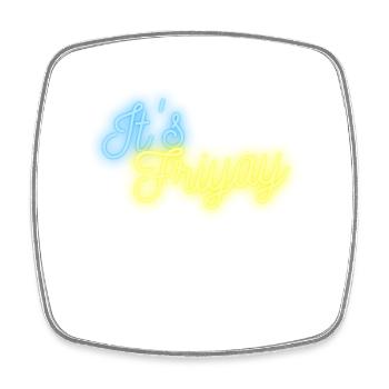 It's Friyay néon police turquoise jaune - Weekendvibes - Magnet carré - blanc - Devant
