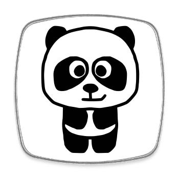 Panda - Viereckiger Kühlschrankmagnet - Weiß - Vorne
