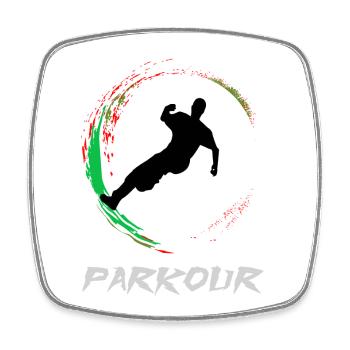 Parkour - Viereckiger Kühlschrankmagnet - Weiß - Vorne
