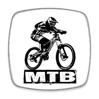 MTB - Viereckiger Kühlschrankmagnet - Weiß - Vorne