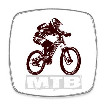 MTB - Viereckiger Kühlschrankmagnet - Weiß - Vorne