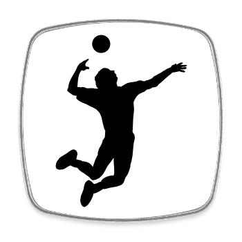 Volleyball gesprungen Schlag oder Service - Viereckiger Kühlschrankmagnet - Weiß - Vorne