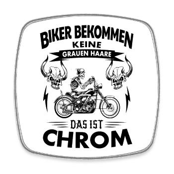 Biker bekommen keine grauen Haare ! - Viereckiger Kühlschrankmagnet - Weiß - Vorne