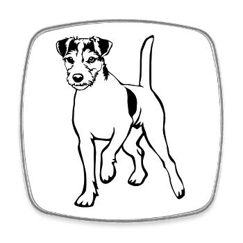 Parson Russell Terrier - Magnet carré - blanc - Devant