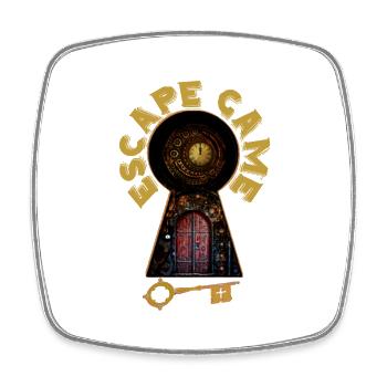 ESCAPE GAME SERRURRE PORTE TEMPS - Magnet carré - blanc - Devant