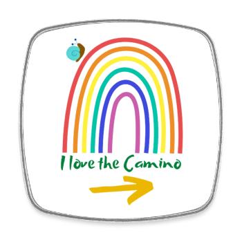 Ich liebe den Camino - Viereckiger Kühlschrankmagnet - Weiß - Vorne