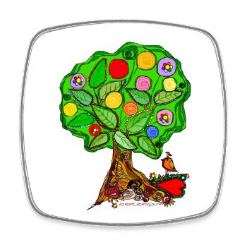Tree - Square fridge magnet - white - Front