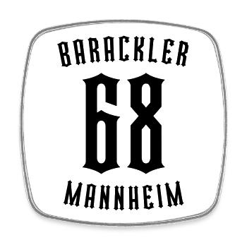 Barackler 68 Mannheim - Square fridge magnet - white - Front