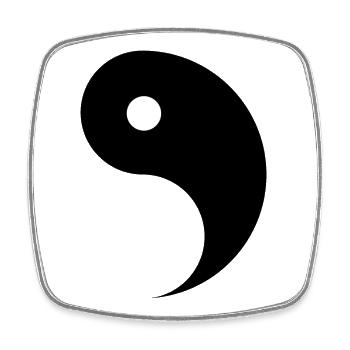 Geteiltes Ying und Yang Zeichen für Paare Yin Yang - Viereckiger Kühlschrankmagnet - Weiß - Vorne