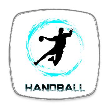 Handball - Viereckiger Kühlschrankmagnet - Weiß - Vorne