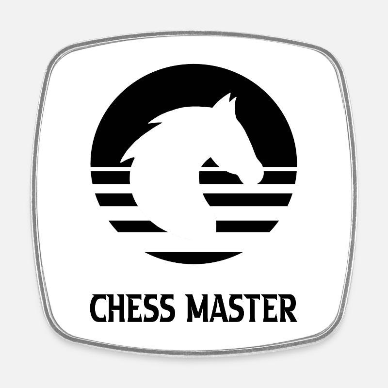 Chess - Viereckiger Kühlschrankmagnet - Weiß