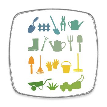 Garden gardener gardener - Square fridge magnet - white - Front