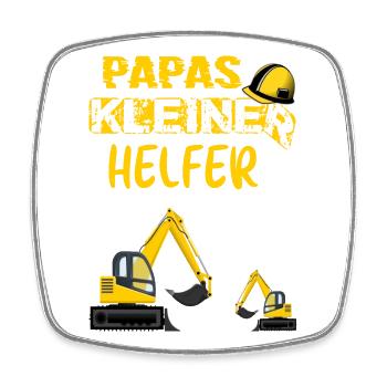 Papas kleiner Helfer - Viereckiger Kühlschrankmagnet - Weiß - Vorne