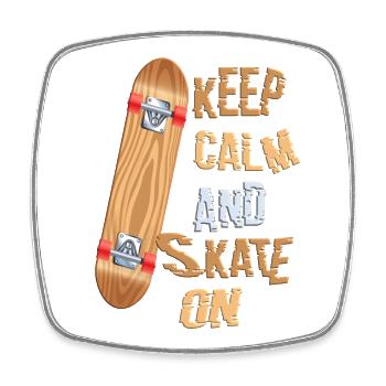 Skater - Viereckiger Kühlschrankmagnet - Weiß - Vorne