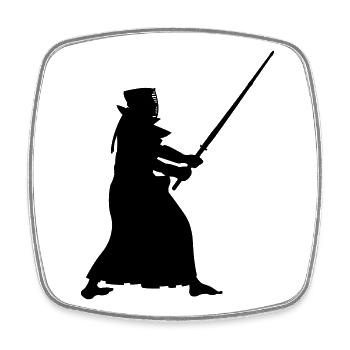 Kendo - Viereckiger Kühlschrankmagnet - Weiß - Vorne