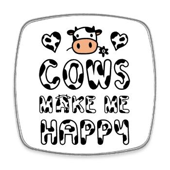 Vache Vaches - Magnet carré - blanc - Devant