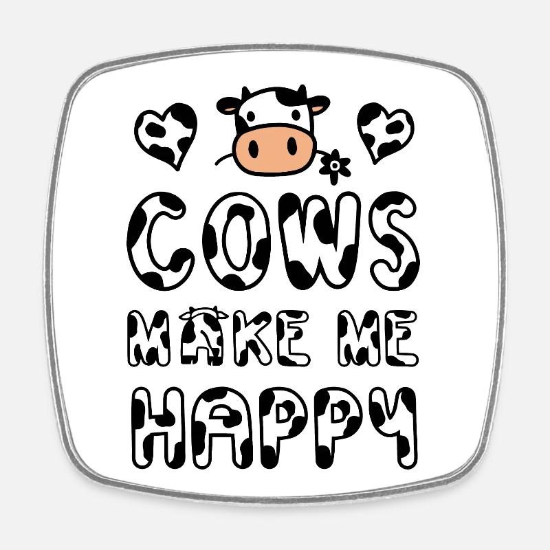 Cow cows - Square fridge magnet - white
