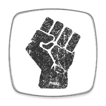 Raised Fist of Solidarity - Square fridge magnet - white - Front