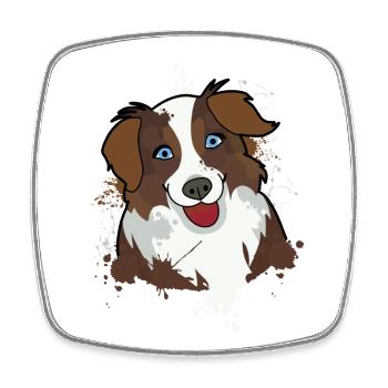 Australian Shepherd - Viereckiger Kühlschrankmagnet - Weiß - Vorne