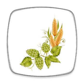Hops and malt base to brew beer - Square fridge magnet - white - Front