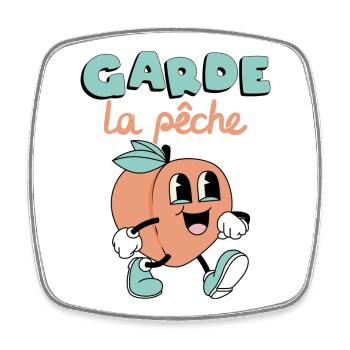 Garde la pêche ! - Magnet carré - blanc - Devant