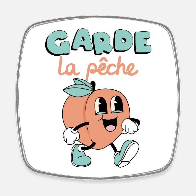 Garde la pêche ! - Magnet carré - blanc