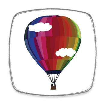 Ballon - un morceau de liberté. - Magnet carré - blanc - Devant