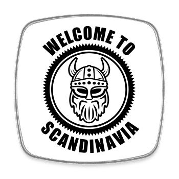 Vikings Logo Welcome to Scandinavia - Magnet carré - blanc - Devant