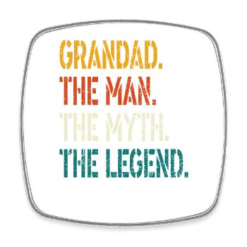 Opa der Mann der Mythos die Legende T Shirt - Viereckiger Kühlschrankmagnet - Weiß - Vorne