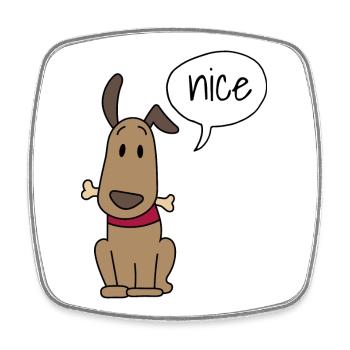 Niedlicher Hund - Viereckiger Kühlschrankmagnet - Weiß - Vorne