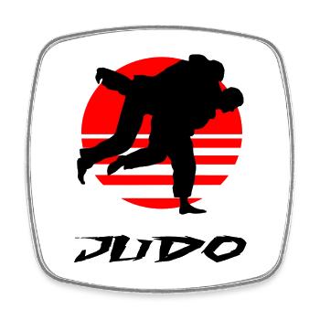 JUDO - Viereckiger Kühlschrankmagnet - Weiß - Vorne