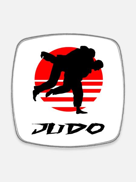 JUDO - Magnet carré - blanc