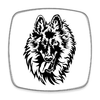 Tervuren Kopf - Viereckiger Kühlschrankmagnet - Weiß - Vorne